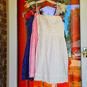 New! FP two summer dresses NWOT pink & white available now, minis  pockets